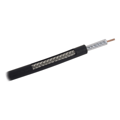 Cable Coaxial RG-58 / 50 Ohms / Conductor Cobre Sólido / Blindaje 90 dB / Baja Pérdida / 3.28 ft