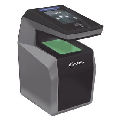 Lector de huella sin contacto / Multiformato MIFare, DESFire, Prox HID, iCLASS, QR / IP65 / PoE / Captura 4 dedos