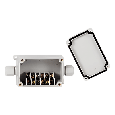 Caja de Conexión Exterior / 6 Líneas / IP66 / -40 a +120 °C / 110 VCA 3 A / 12-22 AWG