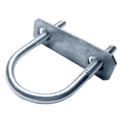 Abrazadera Roscada Tipo U / 38 mm (1 1/2 in) / Cuerda 1/4" / Acero Galvanizado / Tuberías hasta 120 mm