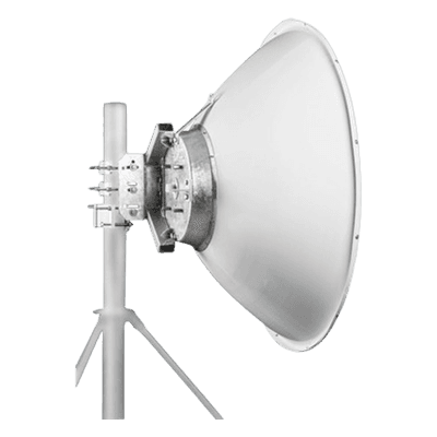 Antena parabólica 4 ft para radio B11 y AF11, ganancia de 40.5 ± 1 dBi, conector guía de onda, Alto aislamiento al ruido en enlaces vecinos, 10-12 GHz, Montaje de acero inoxidable incluido