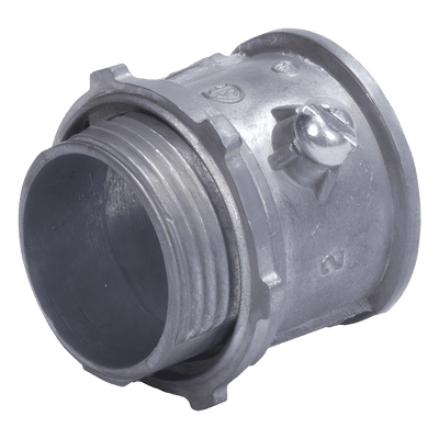 Conector Metálico Galvanizado / 1 1/4" (32mm) / Pared Delgada / Tornillo Incluido / Uso Interior y Exterior en Baja Humedad