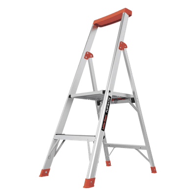 Escalera / 2 Peldaños / 1.2 m (3.9 ft) / Aluminio / Bandeja Herramientas / Antideslizante