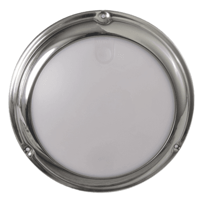 Luz LED marina tipo domo / Activación táctil / Blanco y azul 244 lm / IP68 / 10-24 VCD / Acero inoxidable