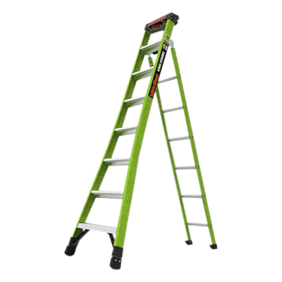 Escalera Combinada 3 en 1 / Fibra de Vidrio / 2.44 m (8 ft) / Capacidad 170 kg (375 lb) / Almohadilla Giratoria / No Conductora