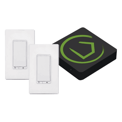 Kit Controlador Inteligente / Z-Wave, Zigbee, Shelly, Lutron / 2 Atenuadores On/Off / Cobertura 8-9 m (26-30 ft)