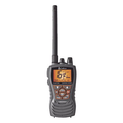 Radio Portátil Marino VHF / 6 Watts / IPX7 Flotante / Eliminación de Agua por Vibración / Canales USA y Canadá