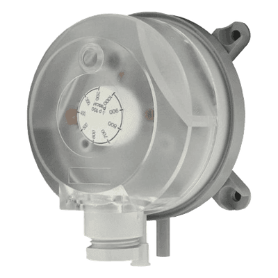 Interruptor de presión diferencial / Rango 0.20-2.00 in W.C. / SPDT 1.5 A @ 250 Vac / Prensaestopa / Kit instalador