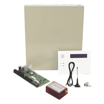 Panel de Alarma Híbrido / 48 Zonas / Comunicador Celular 3G/4G / Teclado 6160RF con Receptor Inalámbrico / 3 Particiones / Alcance Inalámbrico 1 km (3280.8 ft)