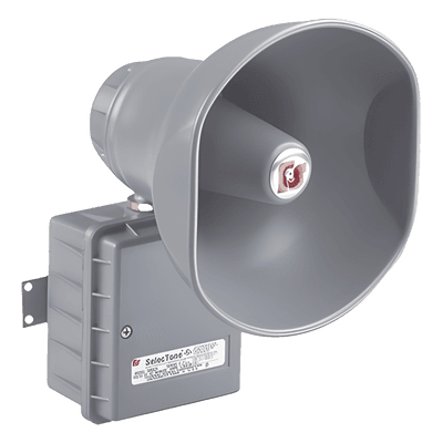 Altavoz amplificado / 15 W / 110 dB a 3 m (9.8 ft) / -55°C a 65°C / CSFM, UL, cUL / 120 Vca / Gris