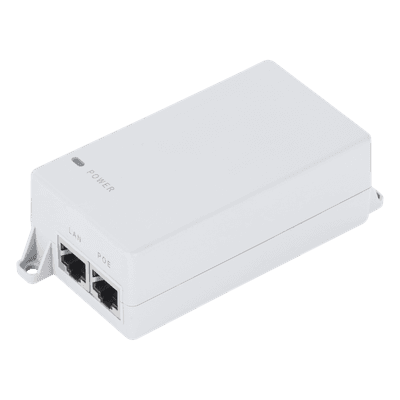 Inyector PoE / Pasivo Gigabit / 24Vcc 30W / 2x RJ45 / 100-240VAC / 3.8x2.1x1.4 in