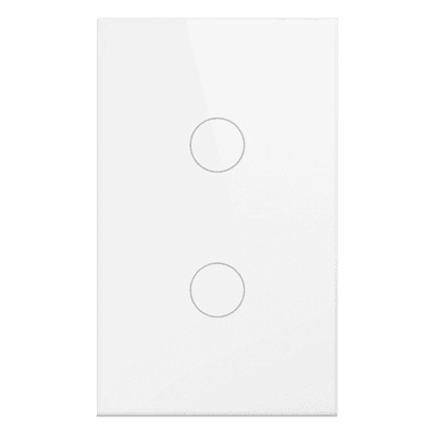 Apagador Inteligente WiFi / 2 Circuitos 800W / Rango 100V-250V / Control 2.4 GHz / Alexa y Google Home / Vidrio Templado 120x72 mm