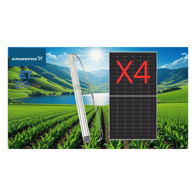 Kit De Bombeo Solar/ Bomba 1.4Kw / 4 Módulos Solares 610w