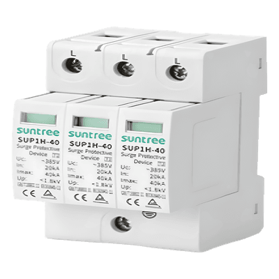Supresor de Picos / 440 VCA / 3 Polos / 40 kA / IP20 / -40°C a +80°C / Riel DIN 35 mm