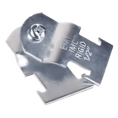 Abrazadera Unicanal / 1 1/2" (38 mm) / Galvanizada / Espesor 1.5 mm / Tornillo 1/4" x 1" / Diámetro Exterior 48.2 mm