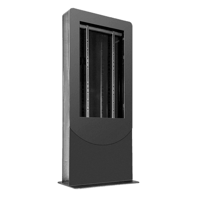 Kiosco Vertical Interior / Pantallas 65" / Profundidad 4" / Base Acero 3/8" / 6 Salidas Supresor UL/cUL / Ventilación Termostática / Puertas Doble Nivel