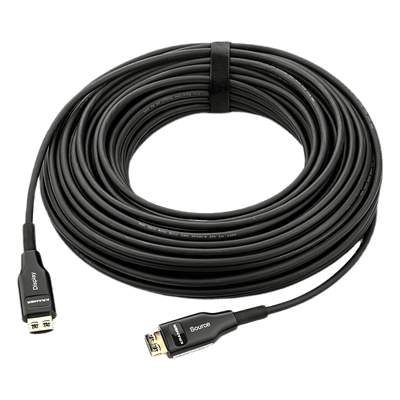 Cable HDMI Activo Híbrido / 4K@60Hz / 18 Gbps / Fibra OM3 / 20 m (65.6 ft) / HDCP 2.2 / HDR / ARC / CEC / Oro 24K