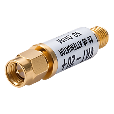 Atenuador en Línea de 20 dB, 0.5 Watt, Conectores SMA Macho-Hembra, CD-6 GHz.