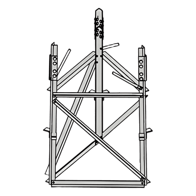 Base corta para torre autosoportada / Sección 9 / Galvanizado en caliente / Telecomunicaciones y redes inalámbricas