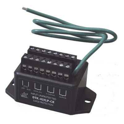 Protector de lazo / 4 pares / Wiegand / 12-24 Vcc / 5 Vcc datos / -40°C a 70°C / 1.35 x 2.99 x 1.35 pulgadas