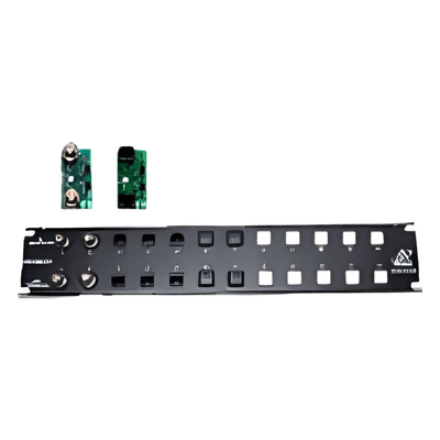 Placa frontal para 12 módulos con conexión BNC para instalaciones en rack ( No se incluyen los módulos )