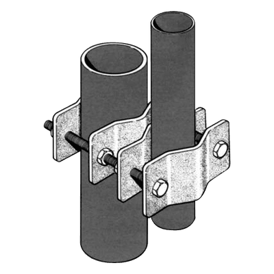 Abrazadera Dual / Mástil 3.81-8.9 cm (1.5-3.5 in) / Acero Galvanizado / Montaje Paralelo