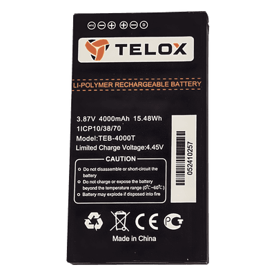 Batería Li-Ion / 4000 mAh / 3.8 VCC / 13.68 Wh / Carga 4.35 VCC
