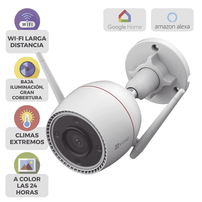 Cámara Bala IP / 5 Megapixel (3K) / Wi-Fi 2.4 GHz / IR 30 m (98.4 ft) / Visión Nocturna Color / IP67 / Audio Bidireccional / Alarma Luz y Sirena