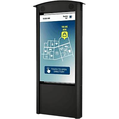 Kiosko Vertical de 55" Xtreme High Bright Outdoor Display / Full HD 1080p / IP66 Display + IP55 Cabinet / Acero Inoxidable y Aluminio / Resistente a Vientos 135 mph / Opción Parlantes 100W / Touch IR 10 Puntos Opcional