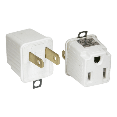 Adaptador de Aterrizado a Polarizado / 127V / 15A / ABS / 2 Piezas