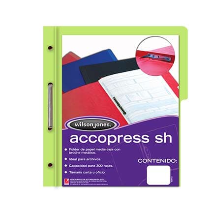 Carpeta Acco Press MC P4558-P4557 Tamaño Carta color Verde Claro con 10 piezas -