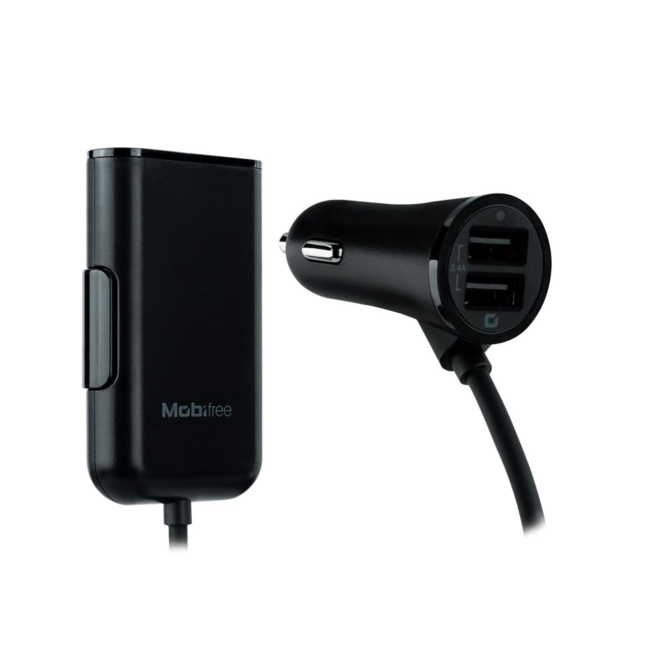 Cargador Mobifree Cargador de Coche 4 puertos - Negro, Auto, 4