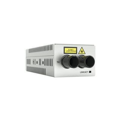 Mini Convertidor de Medios ALLIED TELESIS de cobre de fibra MultiModo de escritorio 1000TX a 1000SX conector ST. AT-DMC1000-ST-00. -