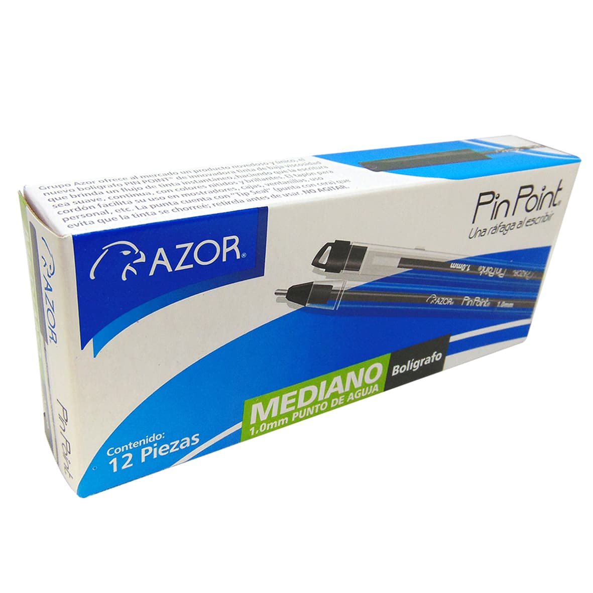 Boligrafo AZOR PINPOINT 6830NE Negro. Paquete con 12 piezas. Punta mediana 1.00 mm -