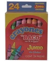 Crayones BACO Redondos 65469. Surtido con 24 Piezas Colores Variados -