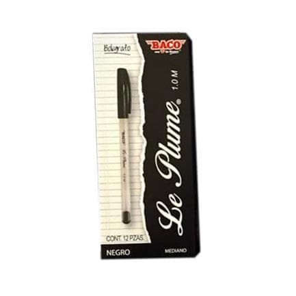 Bolígrafo BACO LEPLUME 53404 Negro. Plegadiza con 12 Piezas. Punto Medio 1.00 mm -