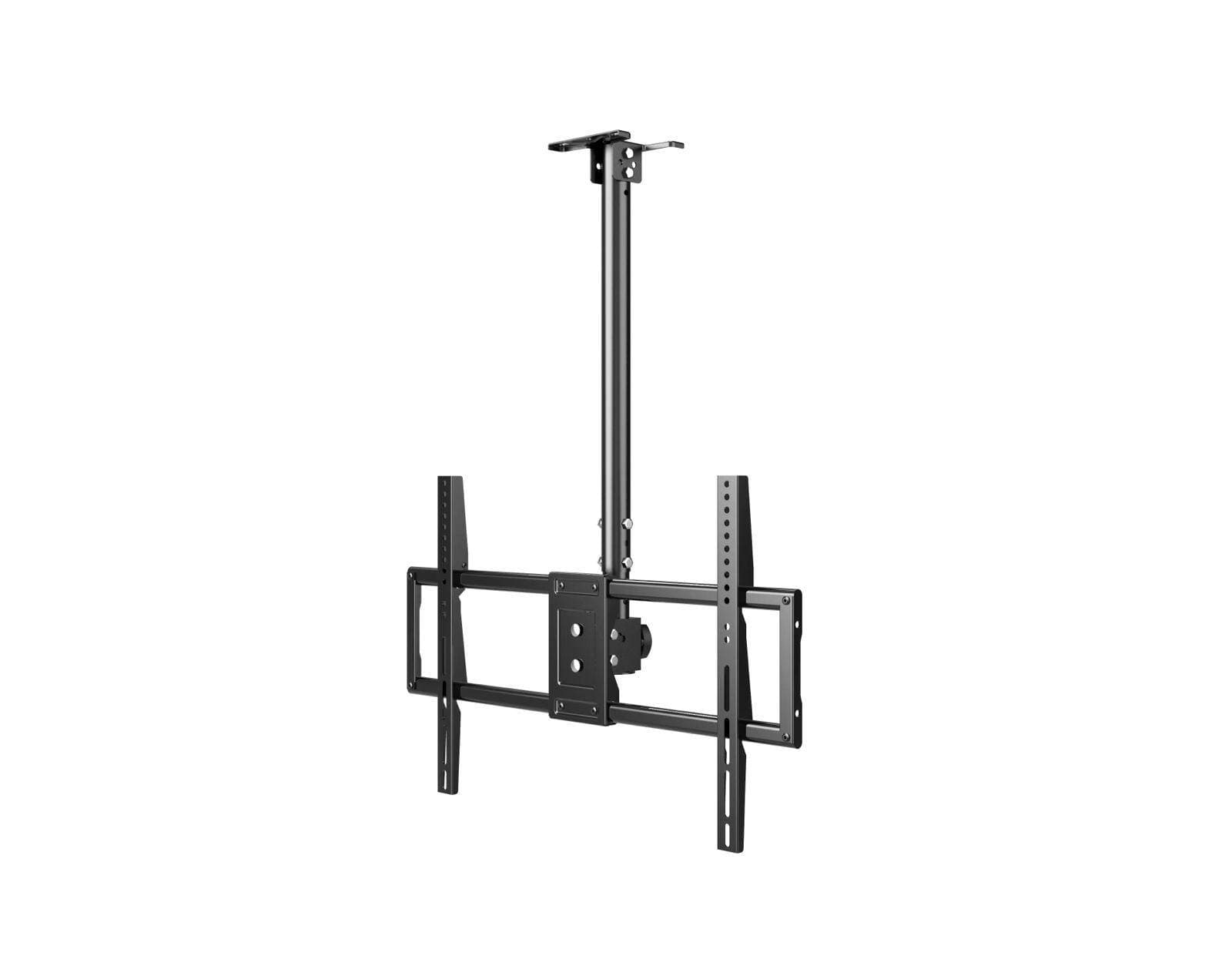 Soporte de Techo para TVs de 40 a 75 - fabricado en acero laminado (1.2mm-1.8mm). VESA 600x400mm, soporta hasta 143 lbs (65 kg). Rotación de 360° y +45° inc