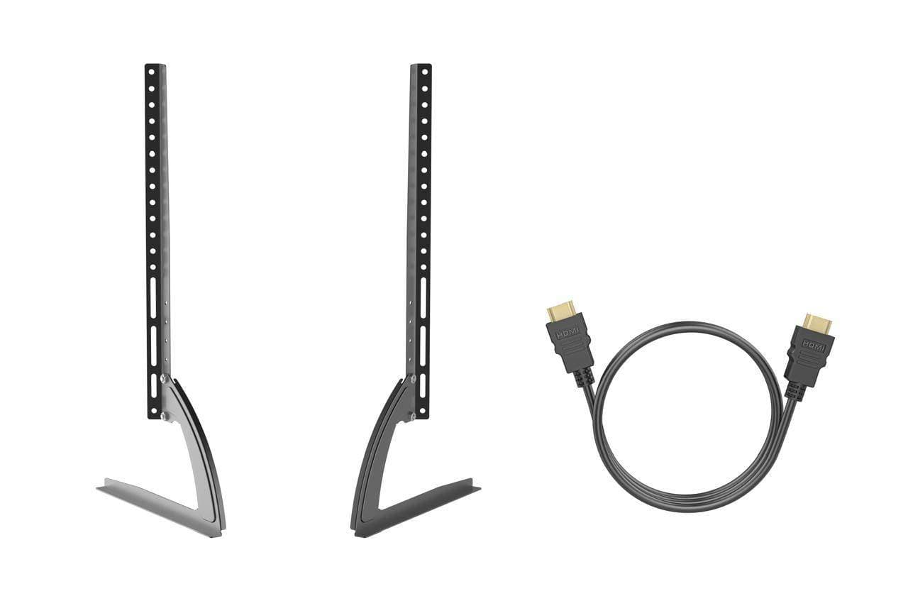 Bases de Soporte Universal para Pantallas hasta 75-80 (VESA máximo 800x500) - soporta hasta 50 kg. Incluye cable HDMI de 1m.