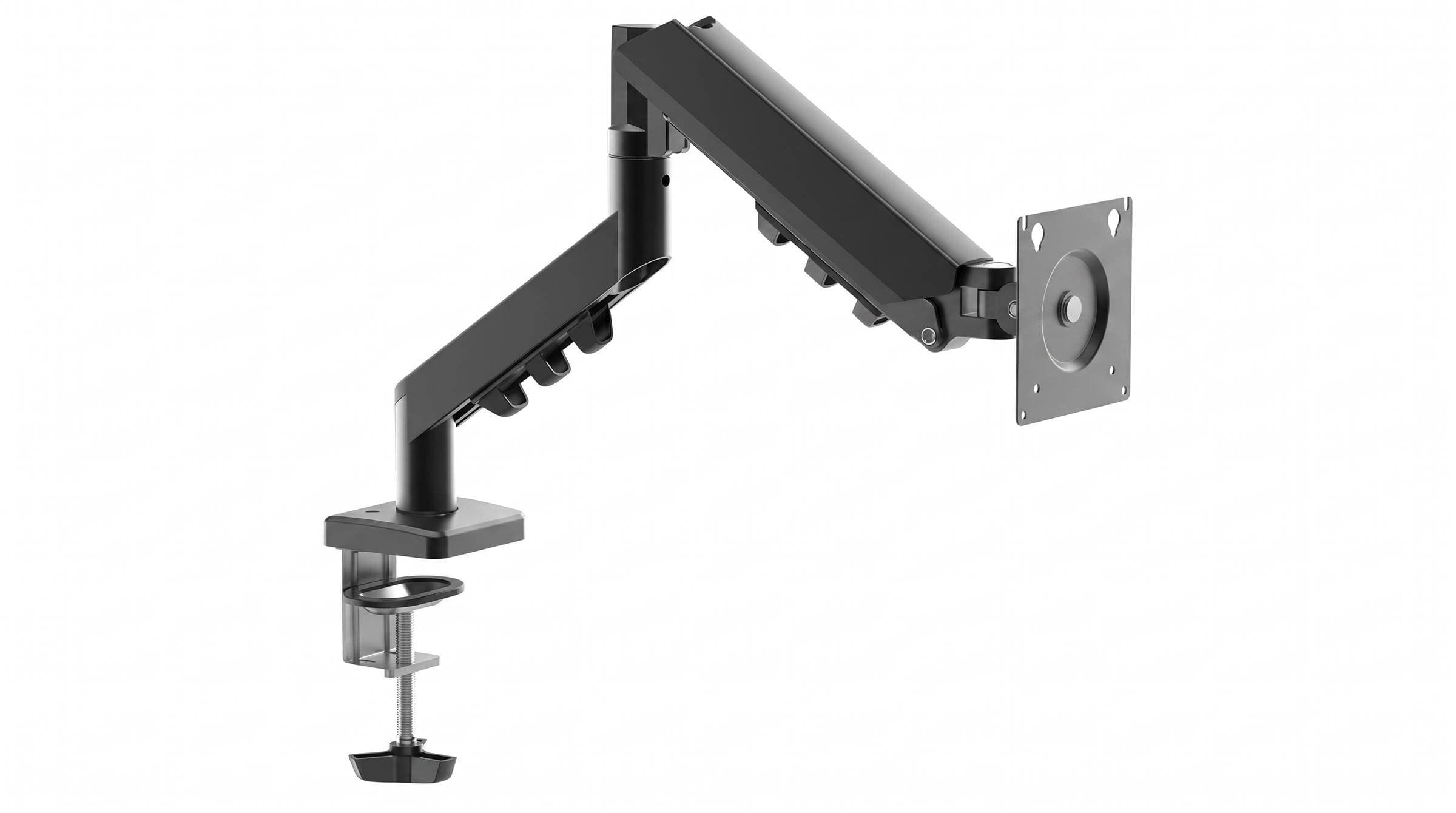 Soporte de Monitor con Resorte de Gas - VESA 100x100, para. monitores de 13 a 32, soporta hasta 10 kg. Rotación 360°, ajuste altura (140- 445 mm), inclinaci