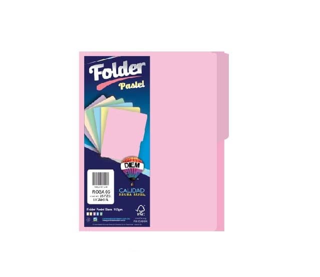 Folder Diem color Rosa Pastel con 100 piezas Tamaño Carta 176g FP10005 -