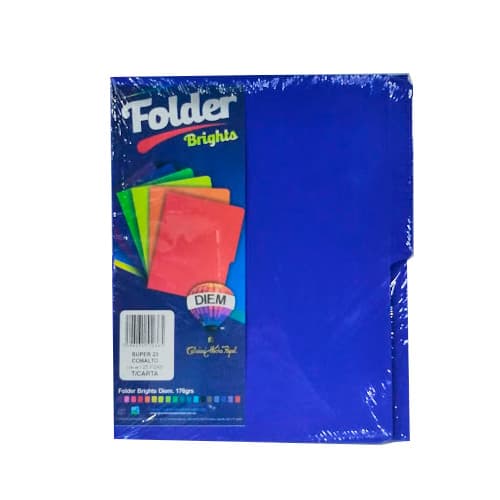Folder Diem Brights C/25 piezas color Azul Cobalto / FF24 tamaño Carta 7506231508443 -
