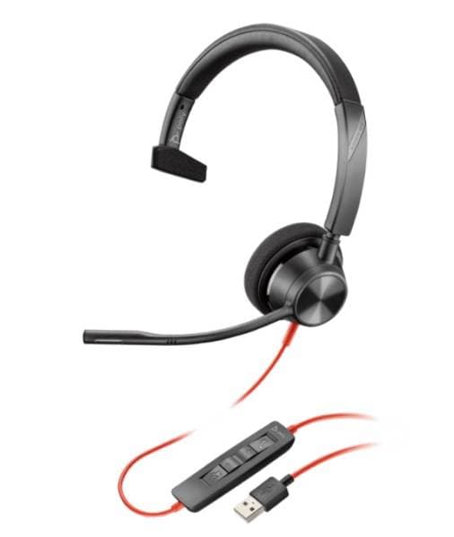 HP Poly Blackwire 3315 - Alambricos, USB-A, Monoaural, certificacion Microsoft Teams