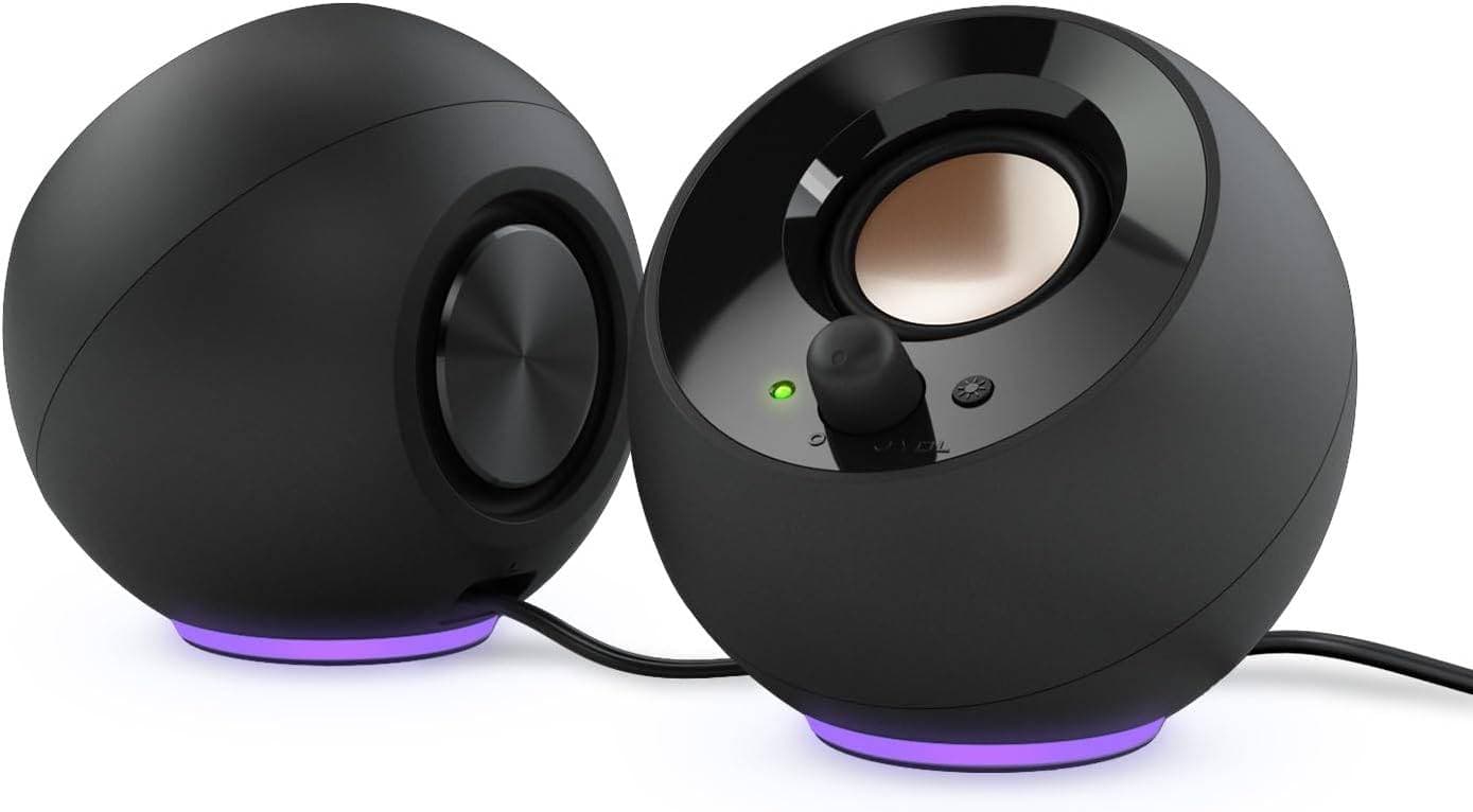 Altavoces Creative Pebble SE 4.4w (RGB) alimentados por USB para PC y Laptops negros - MF1725 BK -