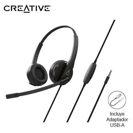 Audifonos con micrófono Creative HS-230 negro - HS-230 BK -