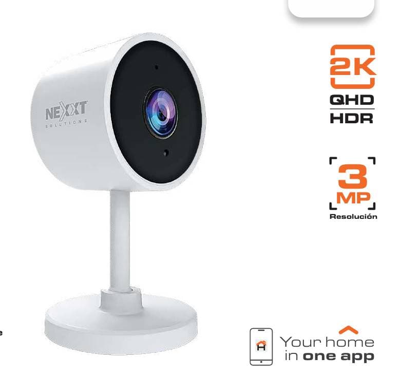 Cámara NEXXT modelo NHC-IF10/ Resolución 2K QHD (3MP)/ Visión nocturna avanzada/Audio bidireccional y sirena integrada -