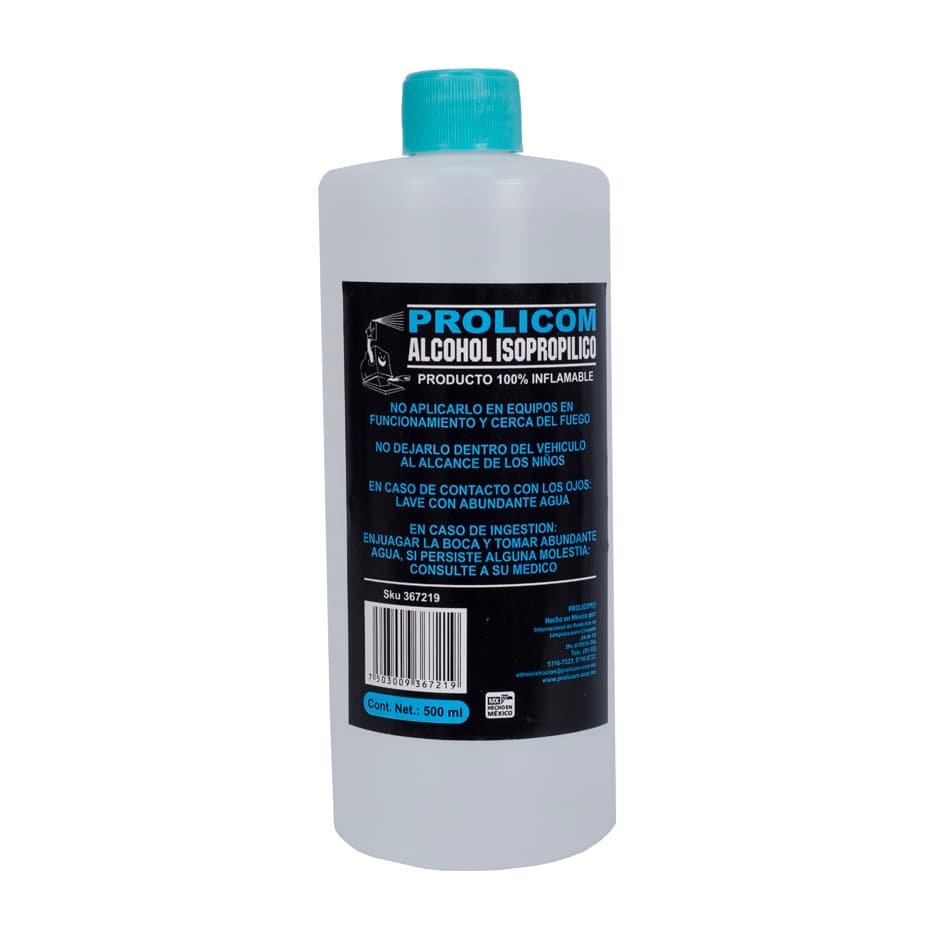 Alcohol Isopropílico PROLICOM - Alcohol Isopropílico, 500ml, Componentes electrónicos