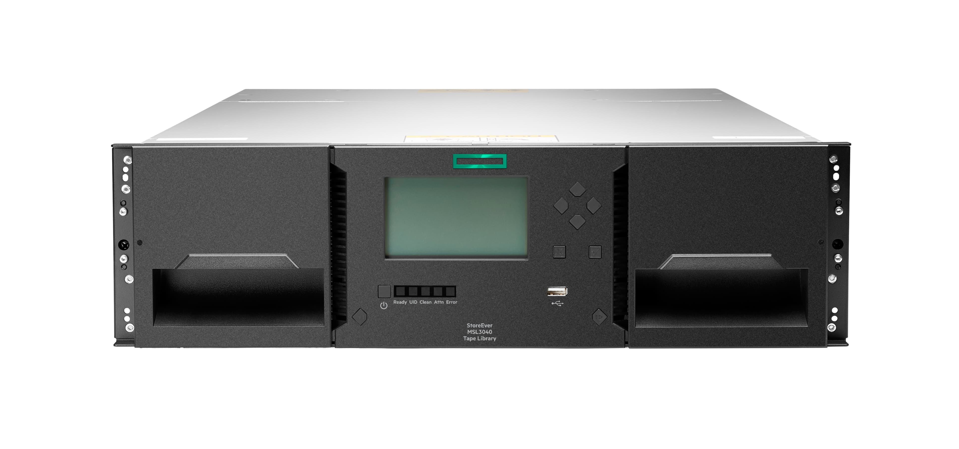 HPE Storage MSL3040 Tape Library 1x MSL LTO-9 SAS Drive 20x LTO-9 45TB Data Cartridges -