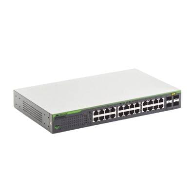 Switch ALLIED TELESIS Gigabit WebSmart de 24 puertos 10/100/1000 Mbps (4 x Combo) + 4 puertos gigabit SFP (Combo) AT-GS950-24-10. -
