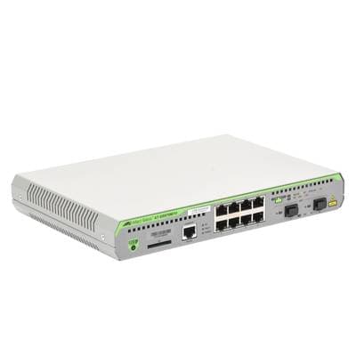 Switch ALLIED TELESIS Administrable CentreCOM GS970M - Capa 3 de 8 Puertos 10/100/1000 Mbps + 2 puertos SFP Gigabit. AT-GS970M/10-10