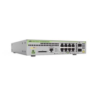 Switch ALLIED TELESIS PoE+ Administrable CentreCOM GS970M. Capa 3 de 8 puertos 10/100/1000 Mbps + 2 SFP Gigabit - 124 W. AT-GSP70M/10PS-R-10.